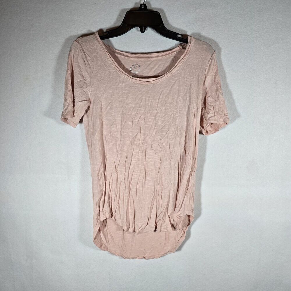 24/7 Maurices Shirt Women's Small Pink Short Sleeve Twist Front